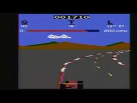 une photo d'Ã©cran de Pole Position sur Atari 2600